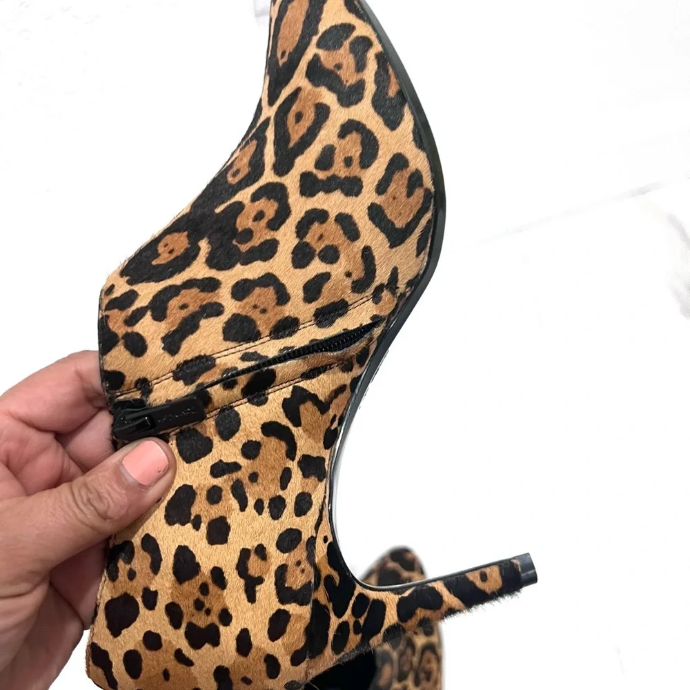 Calvin‎ Klein Jeanna Leopard Print calf hair Ankle Boots 10